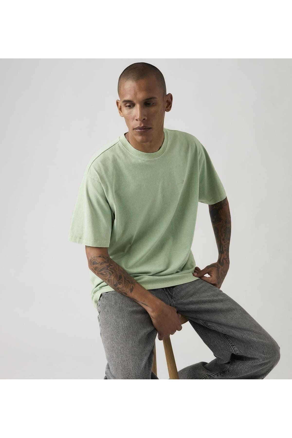 تی شرت لیوایز مردانه 100% پنبه سبز رترو Regular/رگولار بیسیک Daily/روزانه | Levi’s A0637-0187 TR