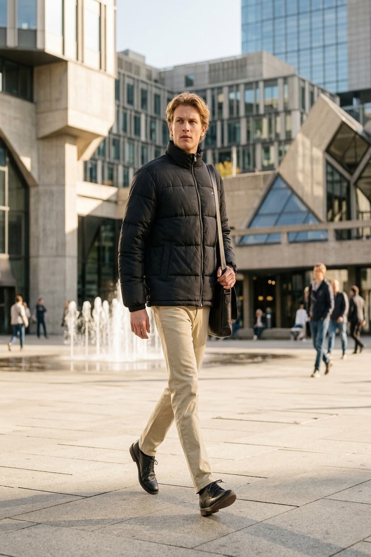 کاپشن لیوایز مردانه پلی استر مشکی بیسیک راسته Regular/رگولار بیسیک Daily/روزانه | Levi’s A8568-0000 TR — تصویر ۴