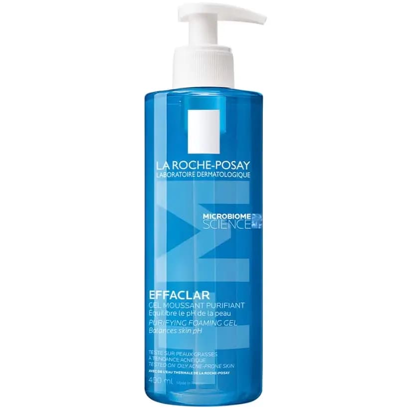 ژل شستشوی صورت لاروش پوزای افکلار مخصوص پوست چرب و مستعد آکنه 400میل La Roche-Posay Effaclar Purifying Foaming Gel