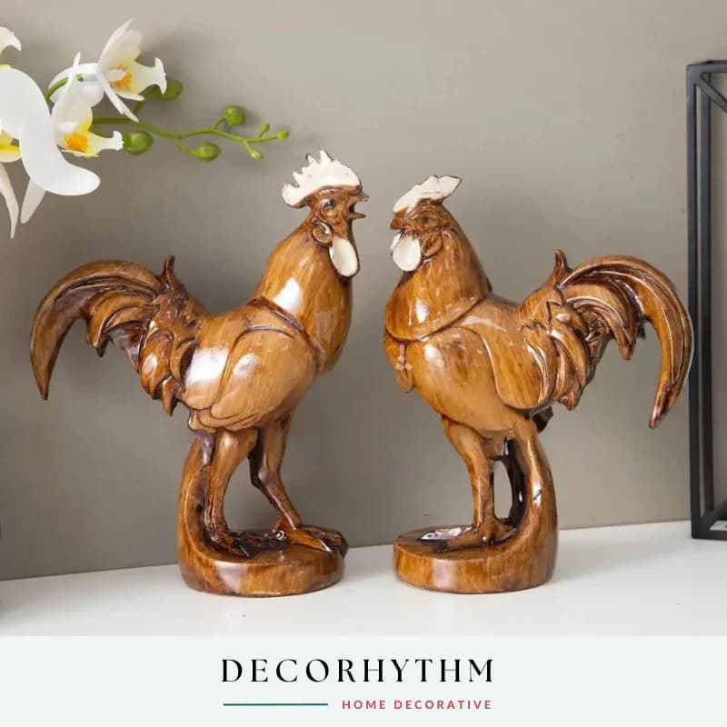 مجسمه دکوری طرح مرغ و خروس