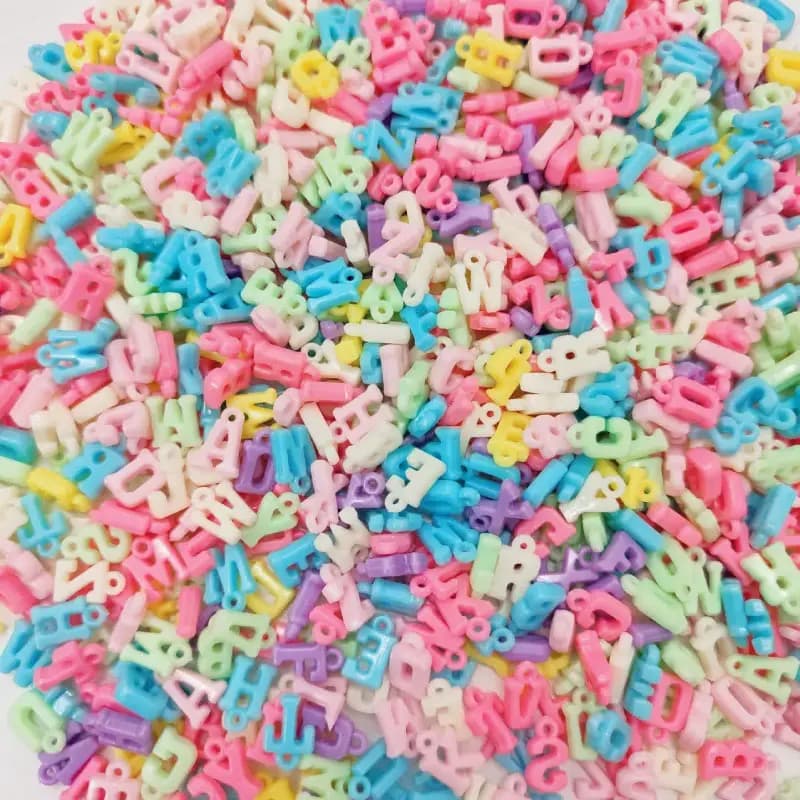 مهره رنگی پاستیلی حروف(20گرم) — تصویر ۳