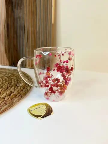 لیوان دوجداره گل خشک خاص پیرکس