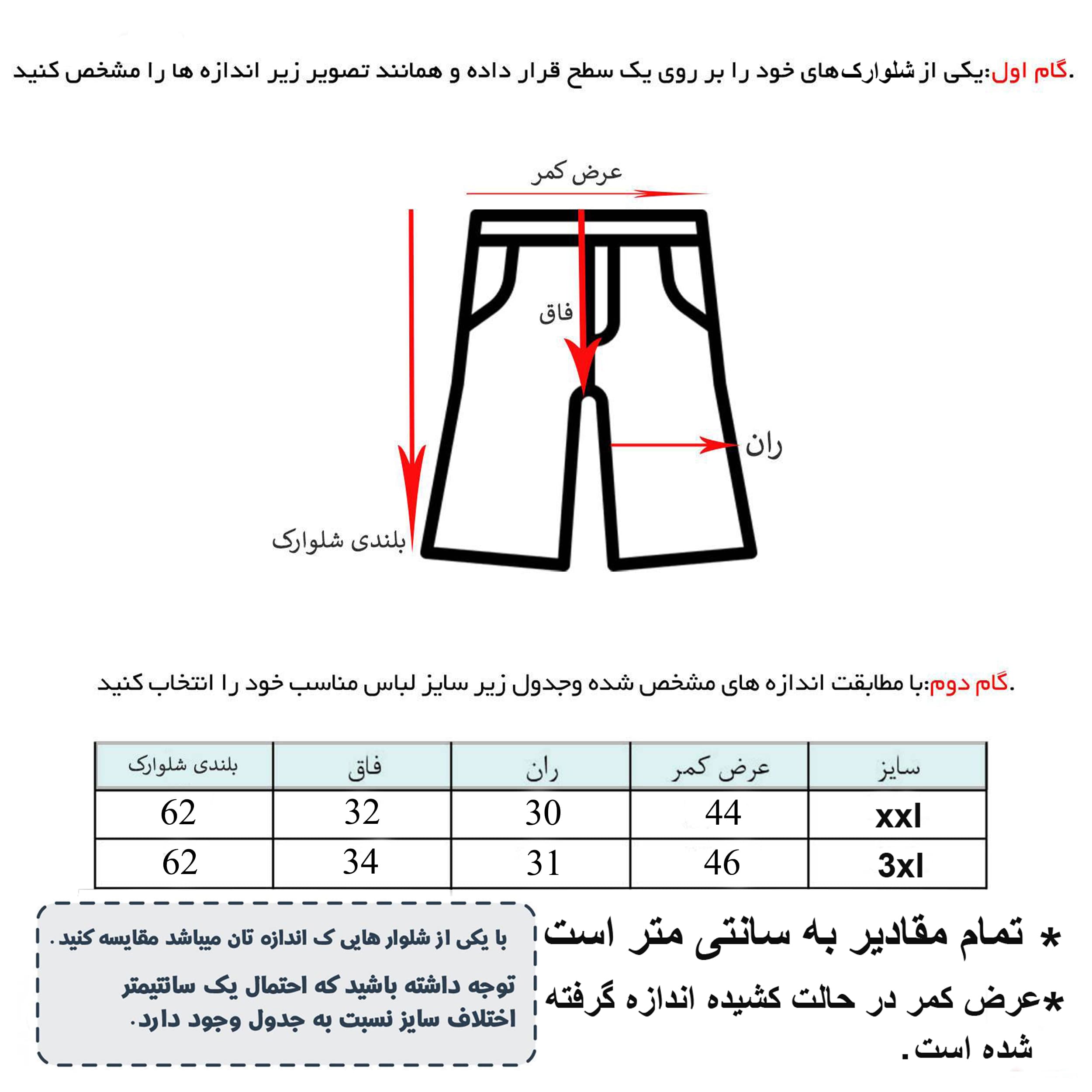 شلوارک ورزشی مردانه ایران مد کد RR-50543 رنگ سرمه ای — تصویر ۳