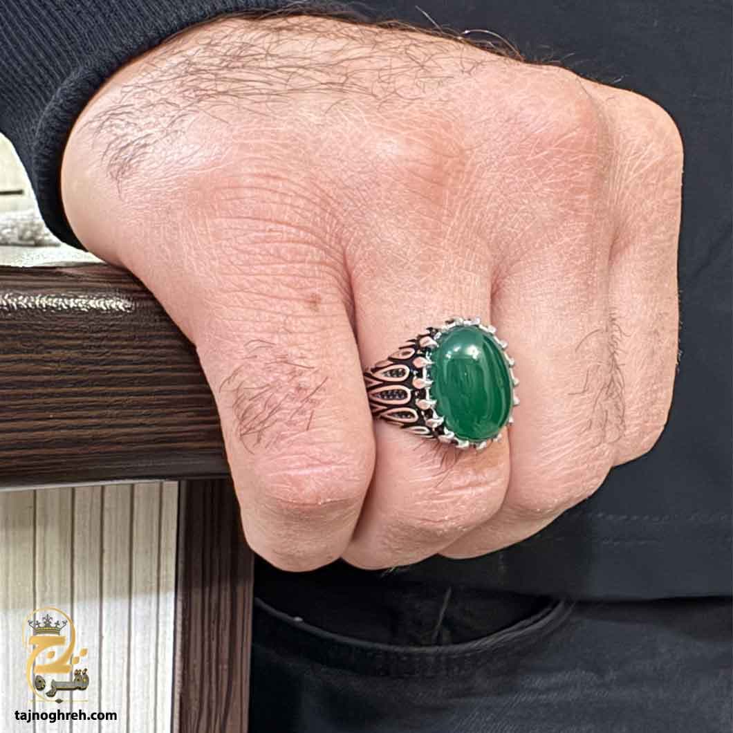 انگشتر نقره مردانه سیاه قلم شیک مدل RSM K17 — تصویر ۲
