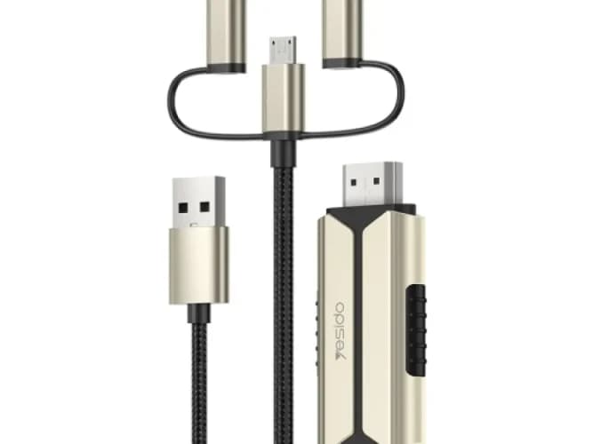 کابل تبدیل Yesido HM14 Lightning MicroUSB Type-C to HDMI