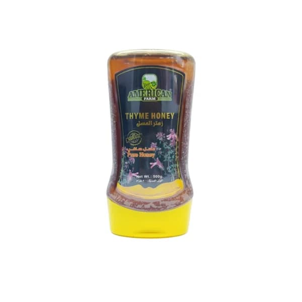 عسل پمپی پلاستيکی آمريکن فارم زعتر 500 گرم American Farm مدل Thyme Honey