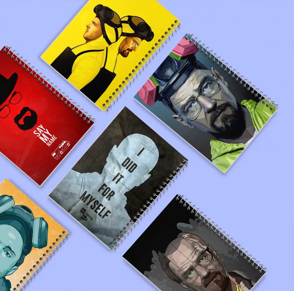 دفتر مشق 100 برگ خندالو طرح بریکینگ بد (Breaking Bad) کد 552 مجموعه 6 عددی — تصویر ۸