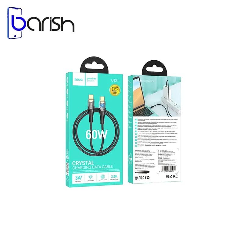 کابل دیتا و شارژ دو سر Type-C هوکو مدل U121 — تصویر ۶