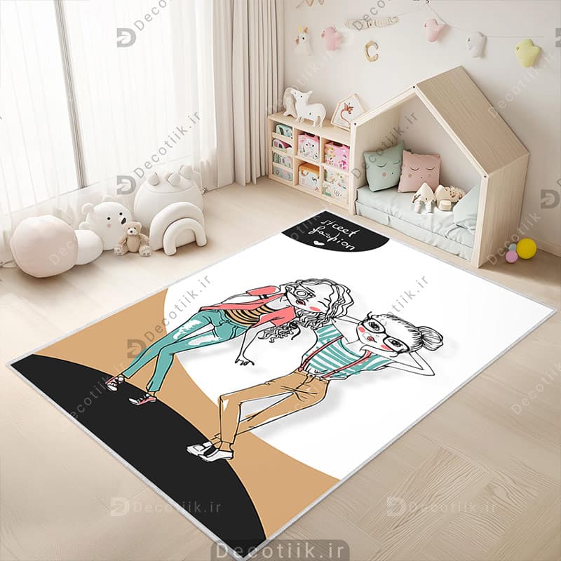 فرش چاپی طرح فانتزی دخترانه DK-1017