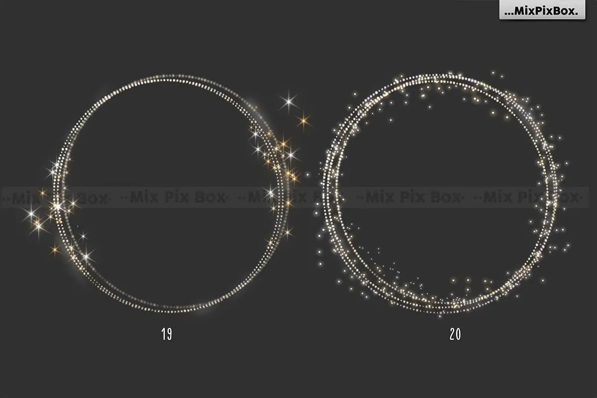 20 افکت حلقه طلایی براق PNG — تصویر ۶