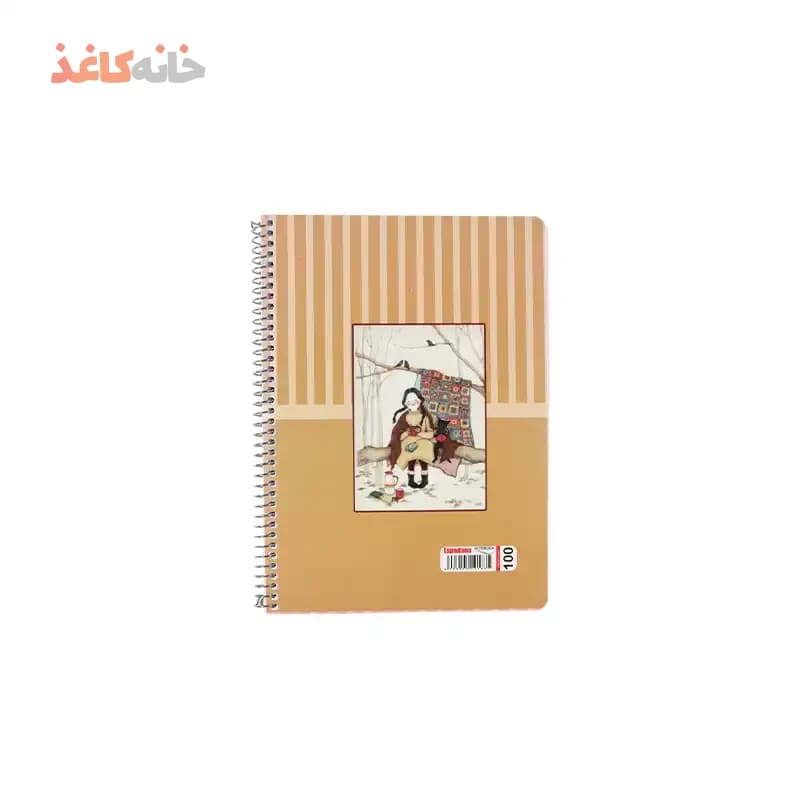 دفتر 100برگ فنری اسپادانا طرح دختر روی تنه درخت — تصویر ۲