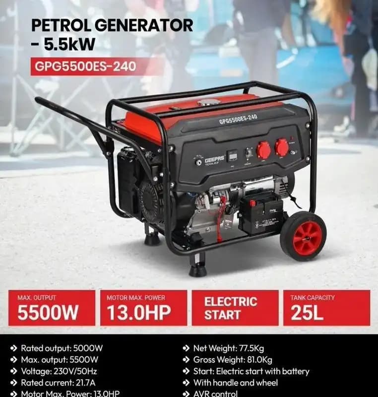 موتور برق جیپاس مدل GPG5500ES-240 — تصویر ۲
