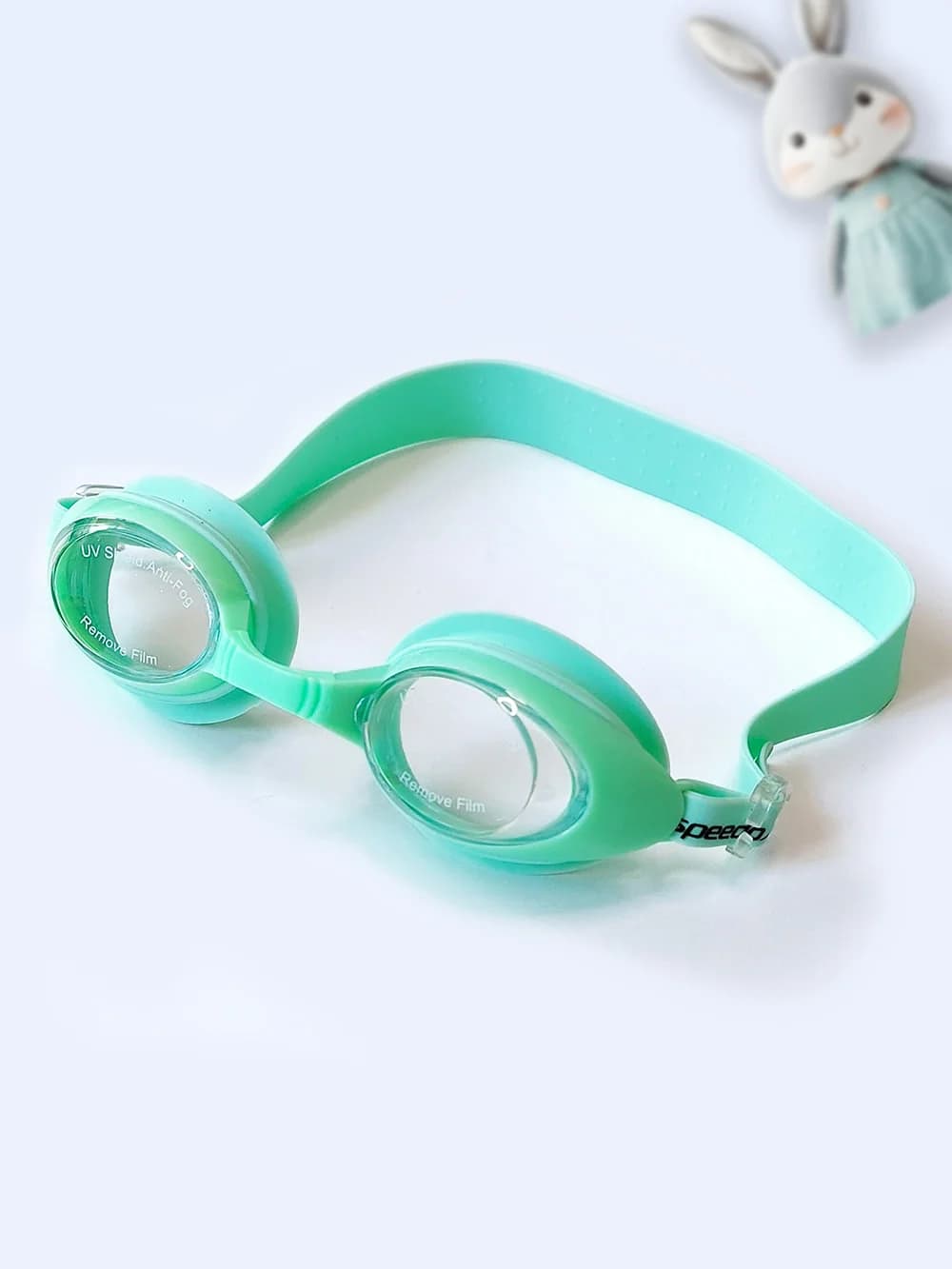 عینک شنا بچه گانه دخترانه و پسرانه اسپیدو ( Speedo ) سبز رنگ با ۳ پل بینی