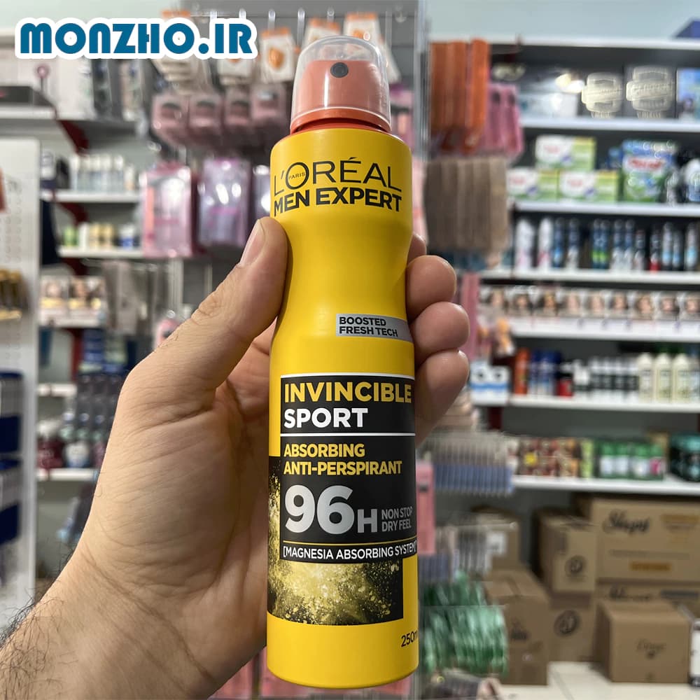 اسپری ضد تعریق مردانه لورآل مدل INVINCIBLE SPORT حجم 250 میل — تصویر ۲