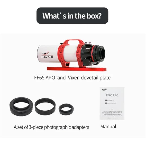 تلسکوپ شکستی 65 میلیمتری ZWO مدل FF65 Apo — تصویر ۳
