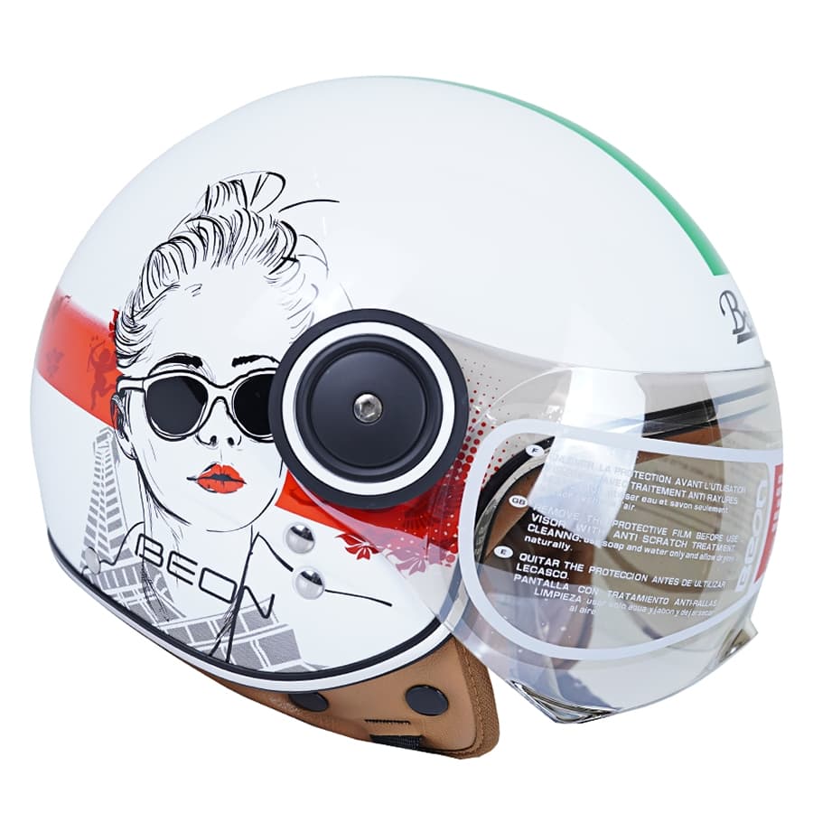 کلاه کاسکت بیون مدل B-110 Face White Green
