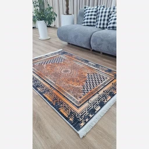 فرش ماشینی چاپی | فرشینه هازان ترک طرح فانتزی کدh482 (پس کرایه) — تصویر ۸