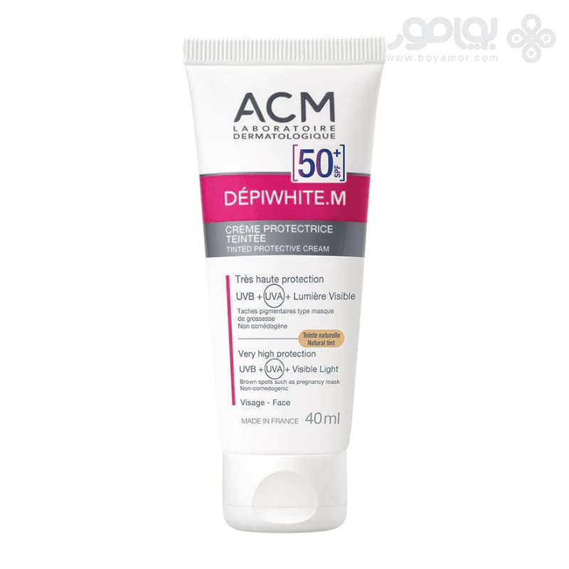 ضد آفتاب ضد لک رنگی ای سی ام مدل DEPIWHITE.M حاوی SPF50