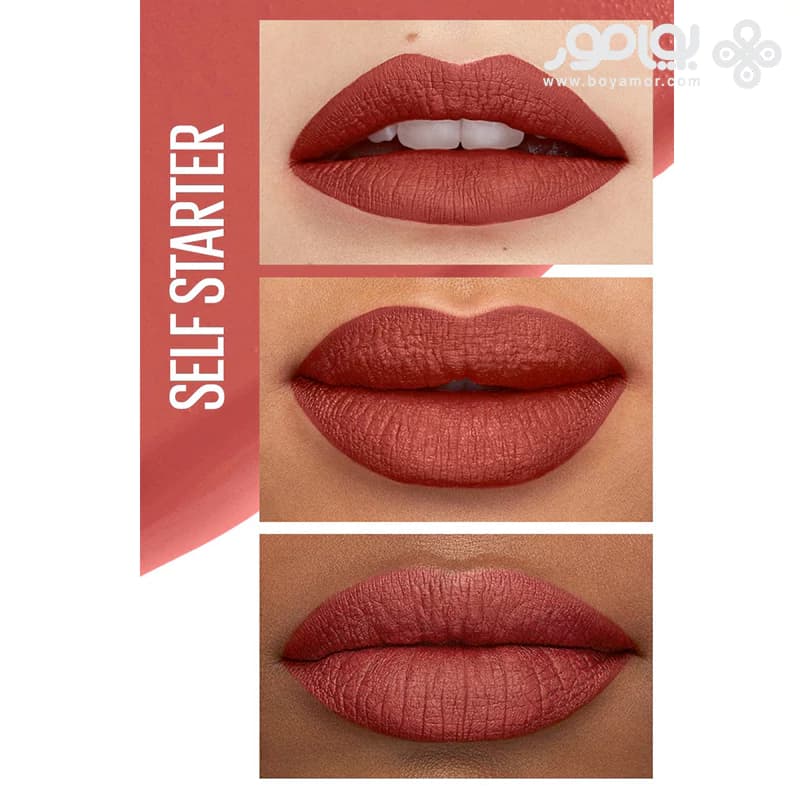 رژ لب مایع مات میبلین سوپر استی مدل MATTE INK شماره 130 رنگ SELF STATER — تصویر ۲