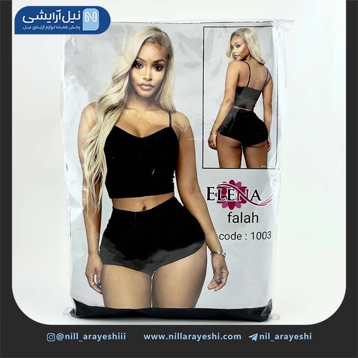 ست تاپ و شلوارک مخمل ساده النا — تصویر ۲