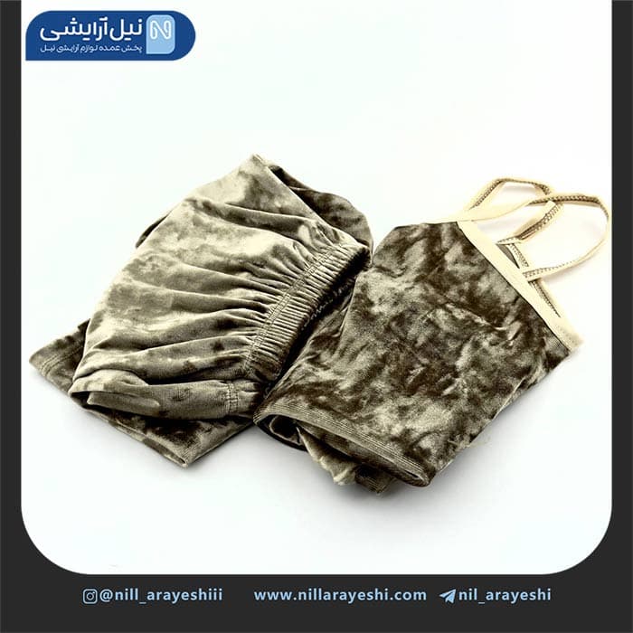 ست تاپ و شلوارک مخمل ساده النا — تصویر ۶