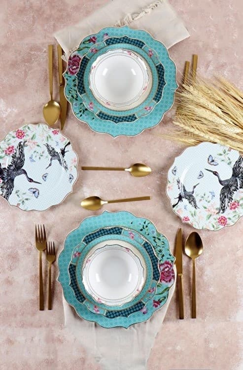 ست سرویس غذاخوری 24 پارچه ترک پینک مور pink & more 2986 — تصویر ۲