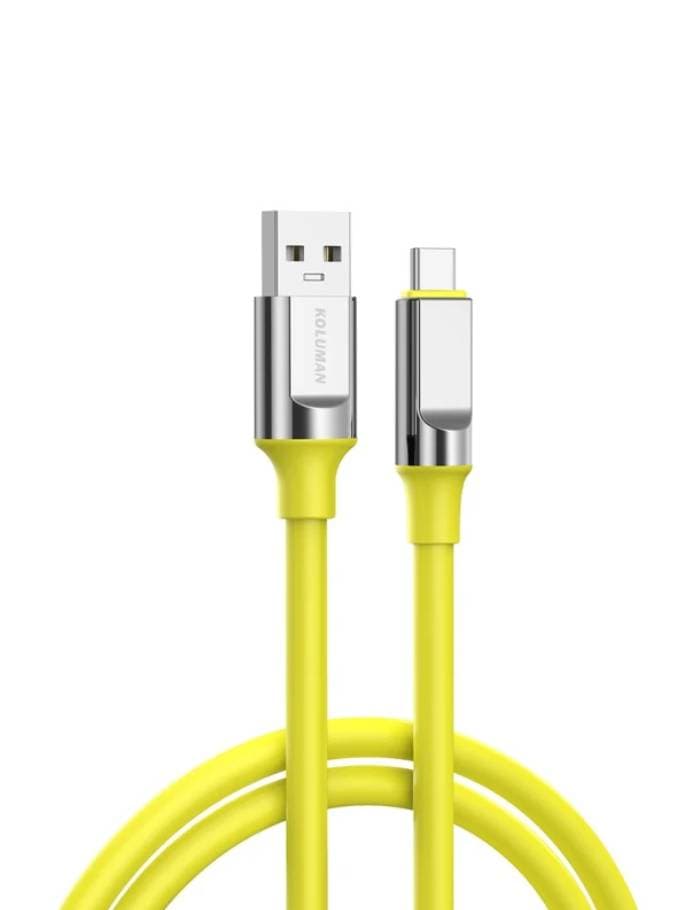 کابل شارژ USB به Type-C مدل KOLUMAN KD-80 با بدنه آلومینیومی — تصویر ۲