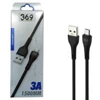 کابل شارژ و دیتا میکرو فست 1.5متری چرمی 369 AC7