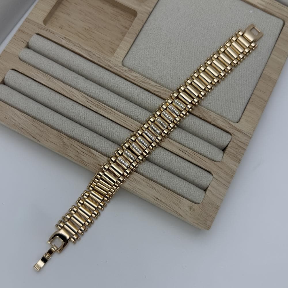 دستبند ژوپینگ دخترانه آبکاری طلایی کد 2