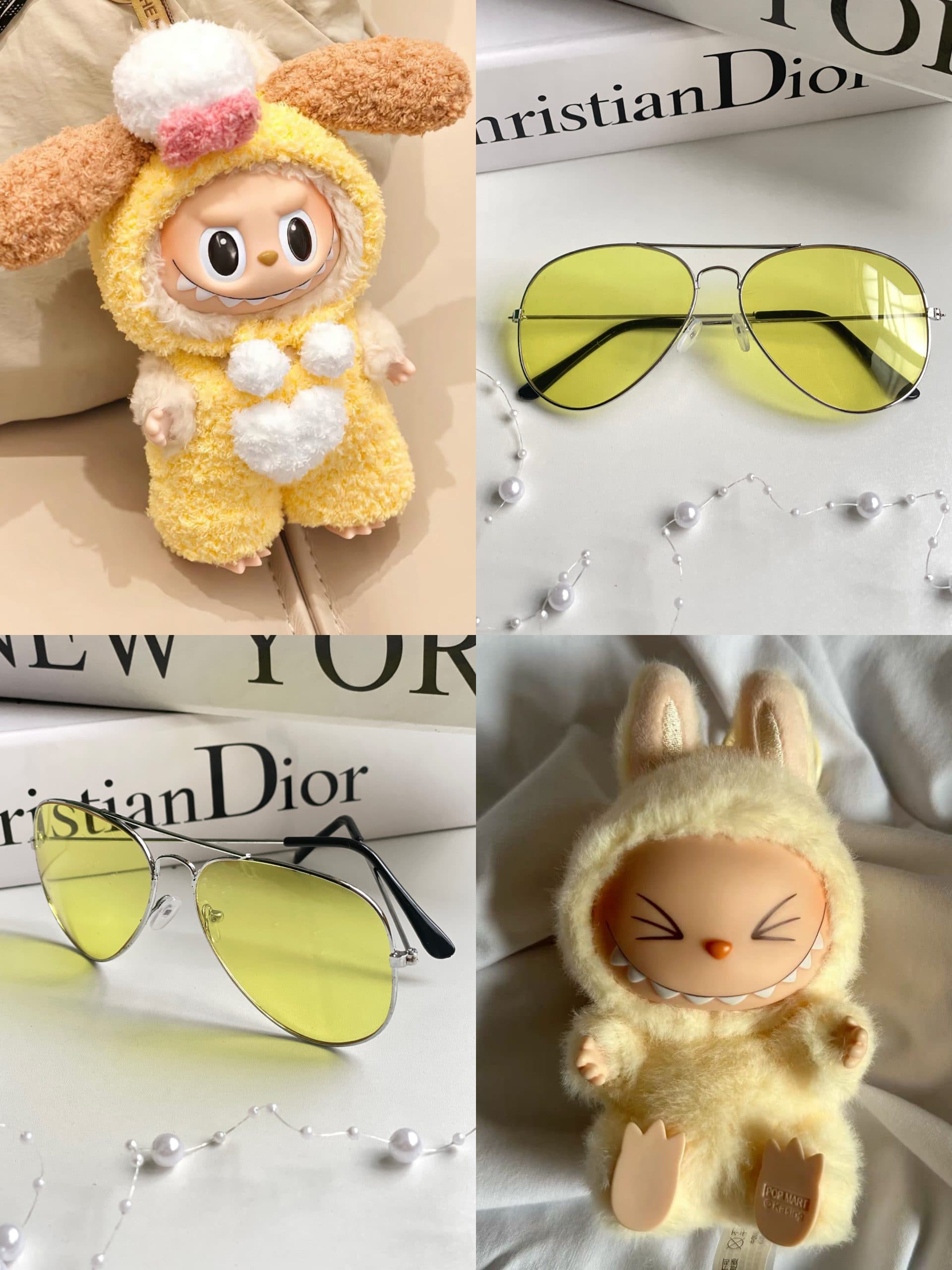 عینک افتابی برند ray ban ترند زنانه دخترانه مردانه اسپرت زرد یووی۴۰۰