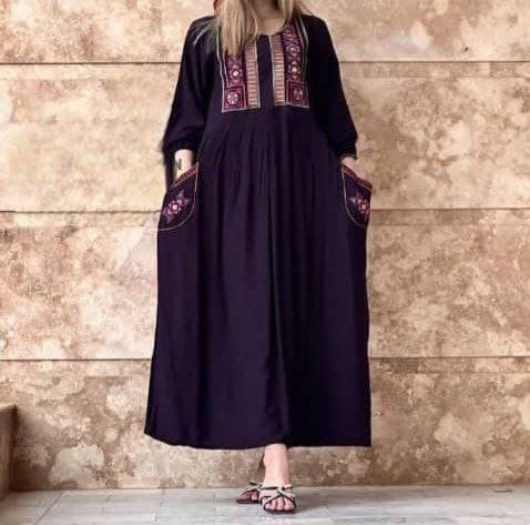 پیراهن ساحلی نخی گلدوزی/کد568 (تخفیف ویژه معبث) — تصویر ۵