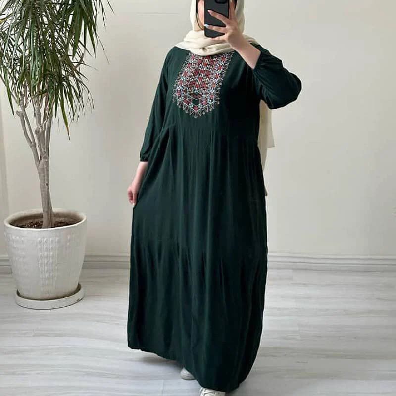 پیراهن ساحلی نخی زنانه طرح آیدا چاپی/کد454