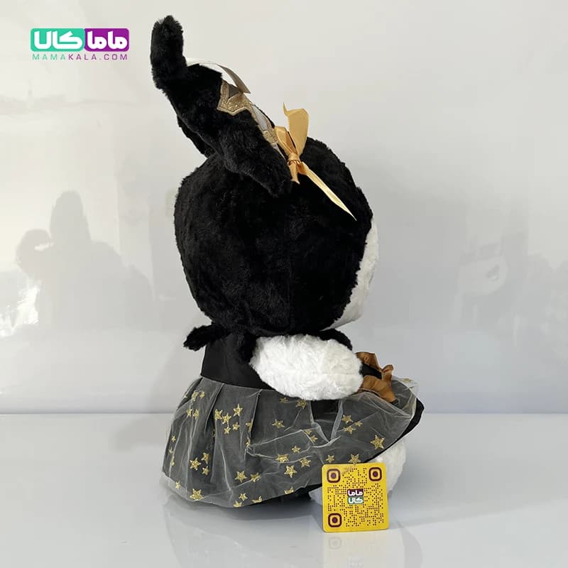 عروسک کرومی دامن ستاره ای مشکی طلایی 50 سانتیمتر — تصویر ۴