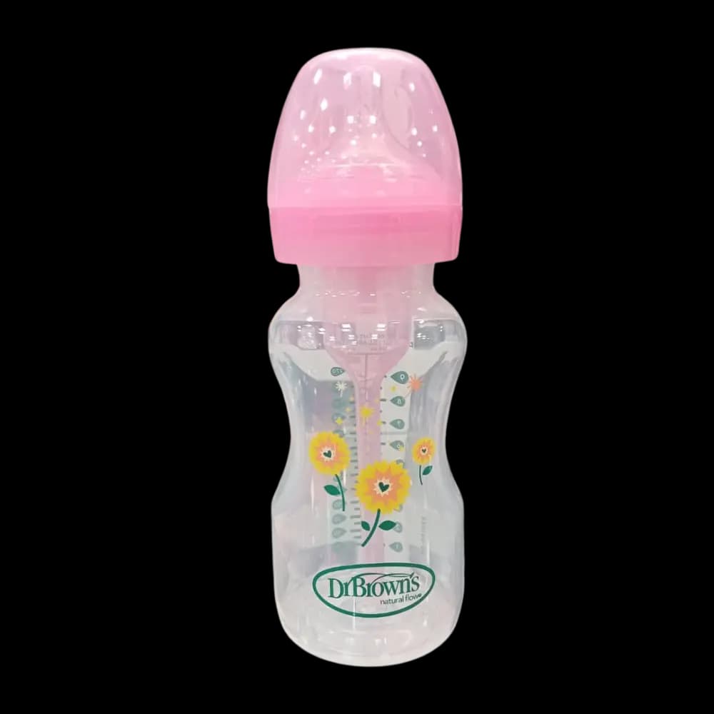 شیشه شیر دکتر براون طرح دار صورتی DR browns 270ml