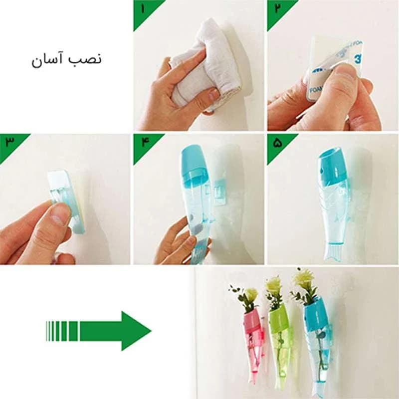 گلدان آبی دیواری طرح ماهی — تصویر ۳