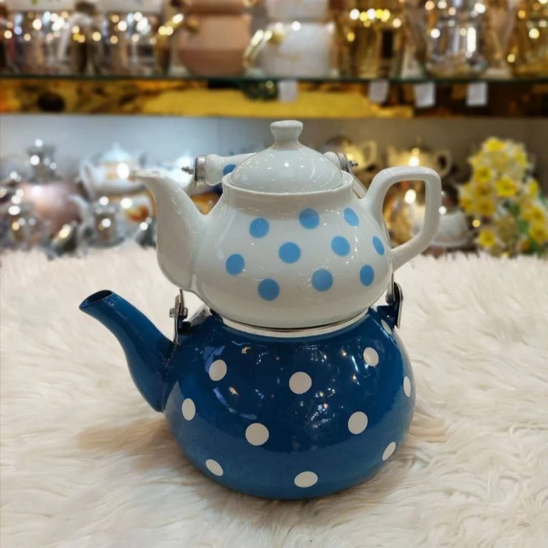 کتری و قوری لعابی خالدار — تصویر ۲