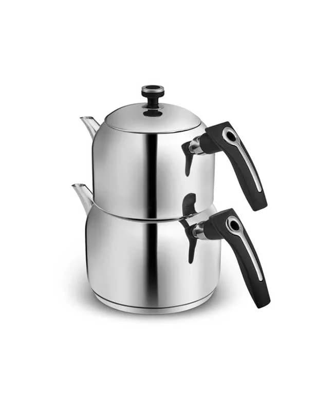 ست کتری و قوری کوچک استیل asiye کاراجا کد 502000611 — تصویر ۲