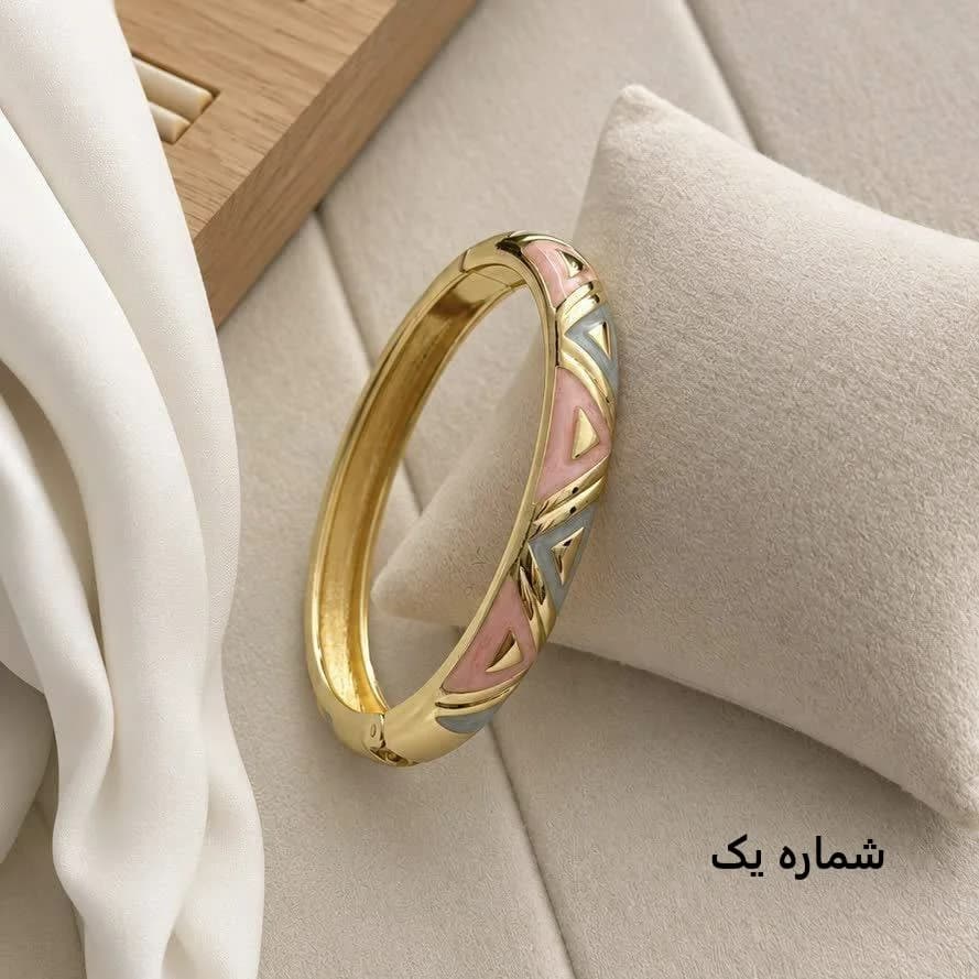 تکدست میناکاری قفل دار طرح طلا استیل کد 3755