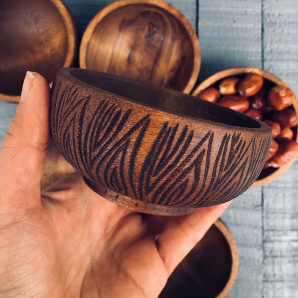 کاسه آجیل خوری چوبی کد 073 — تصویر ۳