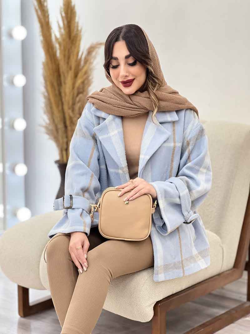 پالتو چهارخونه آستین بند دو جیب کد 5666 — تصویر ۶