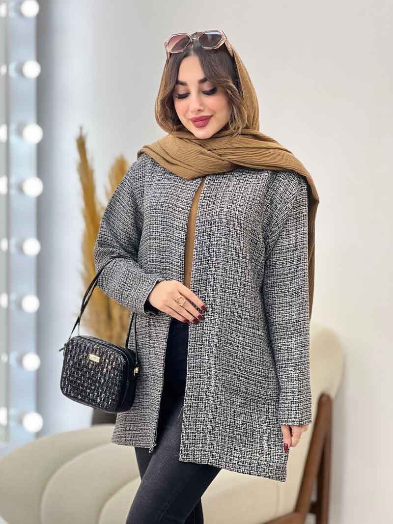 مانتو پاییزه جلو باز دو جیب کد 5456 — تصویر ۵