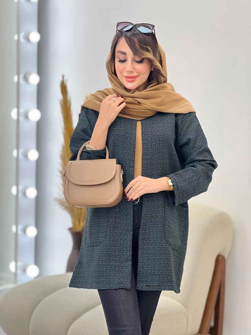 مانتو پاییزه جلو باز دو جیب کد 5456 — تصویر ۳