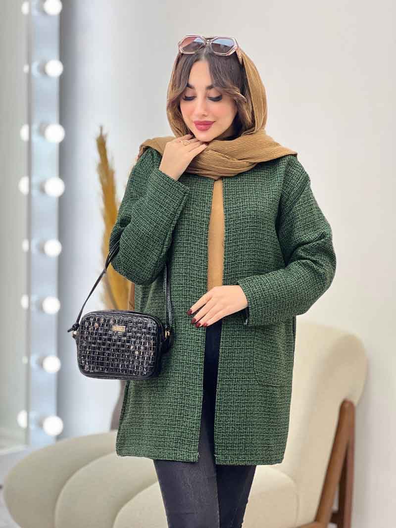 مانتو پاییزه جلو باز دو جیب کد 5456 — تصویر ۲