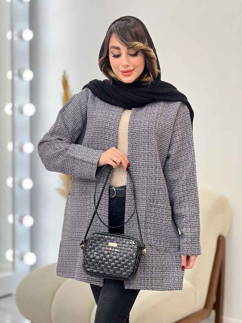 مانتو پاییزه جلو باز دو جیب کد 5456 — تصویر ۴