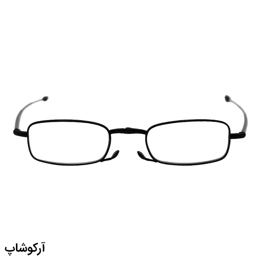 عینک مطالعه نزدیک بین با نمره +1.00 فریم مستطیلی، رنگ مشکی و دسته آنتنی و جمعشونده مدل HD6008B — تصویر ۲