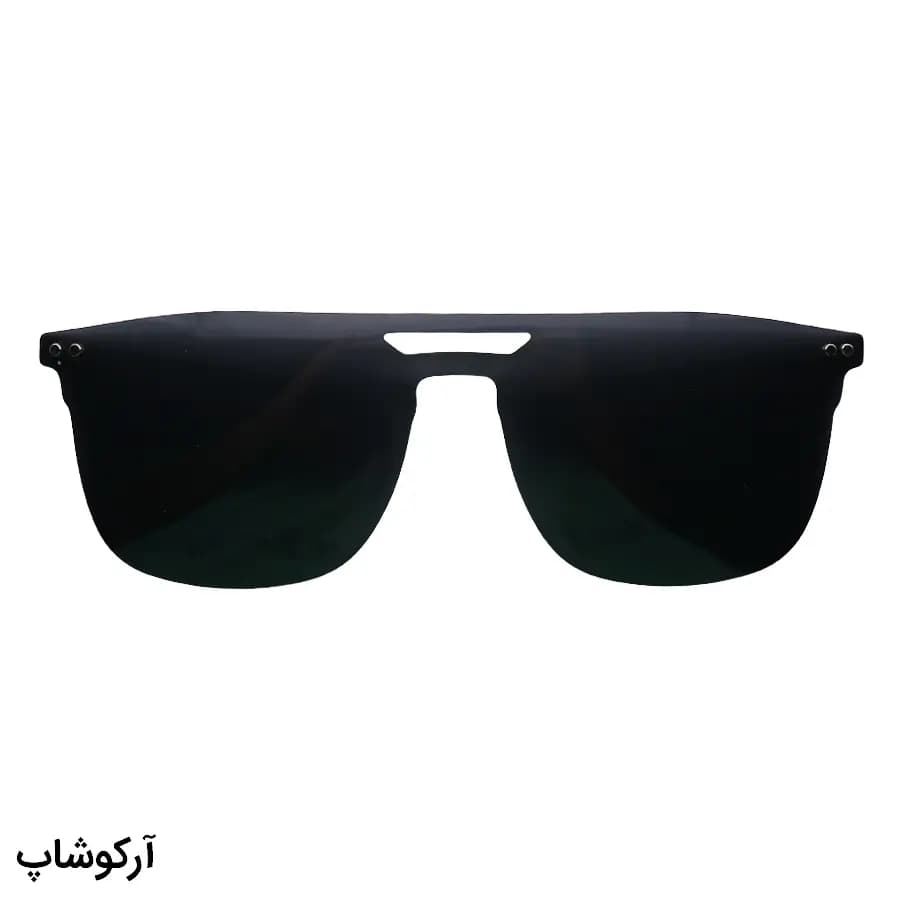 عینک طبی تک کاوره EMPORIO ARMANI با فریم رنگ مشکی مات، شکل خلبانی و کاور دودی تیره و پلاریزه مدل OLD024A — تصویر ۸