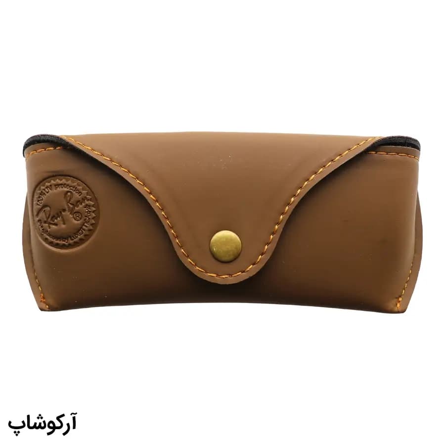 پک عینک برند ریبن (Ray-Ban) با تمام تجهیزات و قاب قهوهای رنگ و چرمی مدل 993029 — تصویر ۳