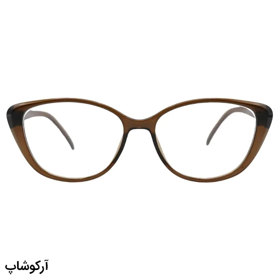 عینک طبی OPTICALL با فریم رنگ قهوهای براق، بیضی شکل، جنس TR و ساخت ترکیه مدل MOD157 — تصویر ۳