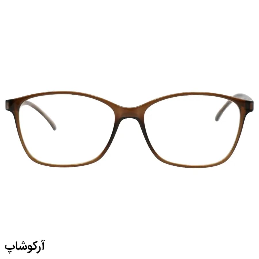 عینک طبی اپتیکال با فریم رنگ قهوهای براق، مستطیلی شکل، جنس TR و ساخت ترکیه مدل MOD127 — تصویر ۳