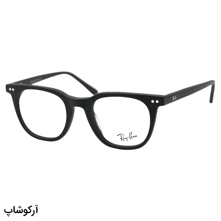 عینک طبی تک کاوره Ray-Ban با فریم رنگ مشکی مات، شکل مربعی، لولا فنردار و کاور دودی تیره و پلاریزه مدل OLD008A — تصویر ۳